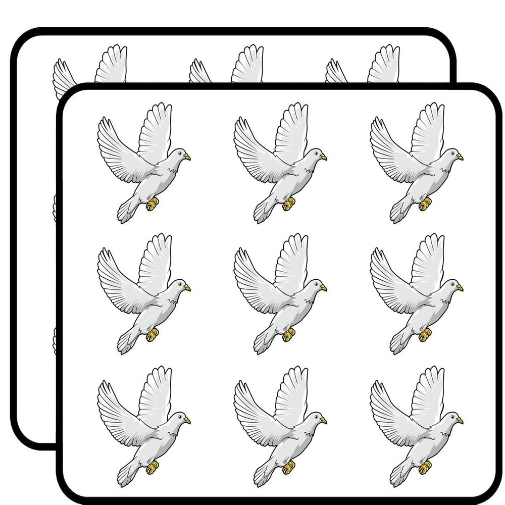 18 Pcs Pretty White Flying Dove Cartoon 2" Stickers Decals Laptop Notebook Phone Waterproof Vinyl Trendy