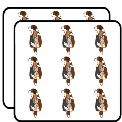 18 Pcs House Pets Icon with Dog Cat Bird and Hamster Silhoutte 2" Stickers Decals Laptop Notebook Phone Waterproof Vinyl Trendy