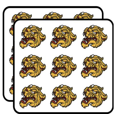 18 Pcs Asian Golden Tiger Dragon Cartoon Head 2" Stickers Decals Laptop Notebook Phone Waterproof Vinyl Trendy