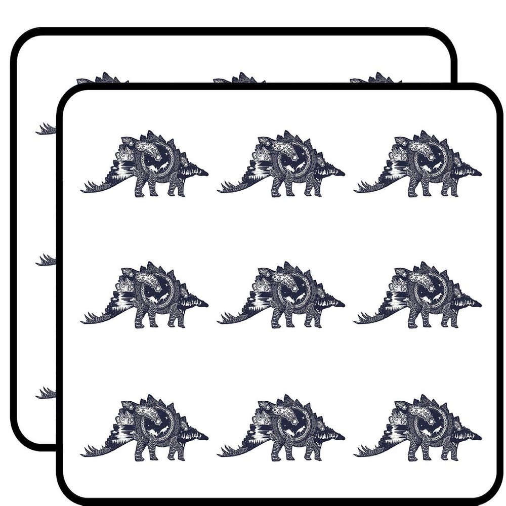 18 Pcs Cool Double Exposure Stegosaurus Dinosaur Silhouette 2" Stickers Decals Laptop Notebook Phone Waterproof Vinyl Trendy