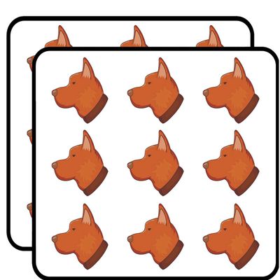 18 Pcs Cute Simple Side Profile Puppy Dog Cartoon - Wolfdog 2" Stickers Decals Laptop Notebook Phone Waterproof Vinyl Trendy