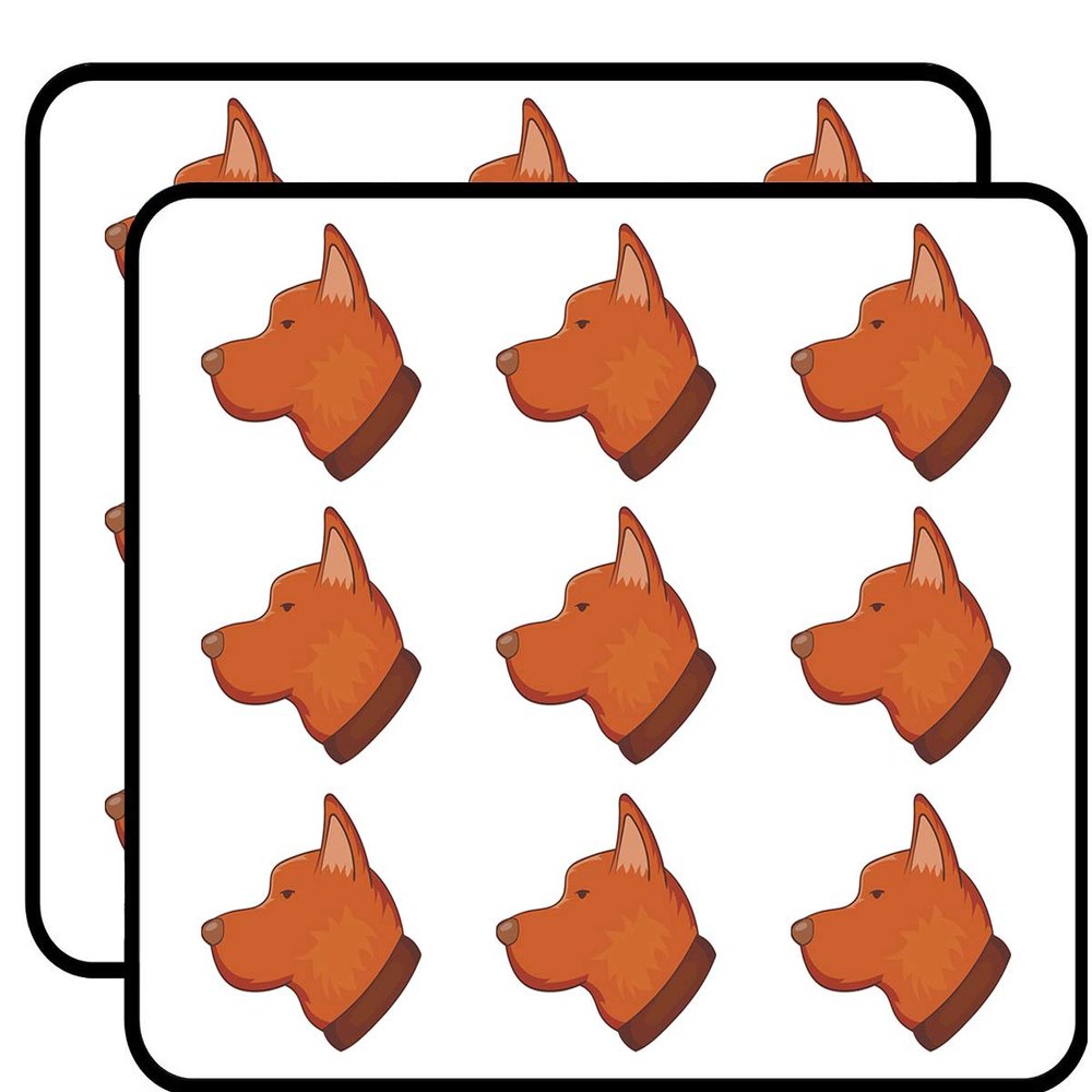 18 Pcs Cute Simple Side Profile Puppy Dog Cartoon - Wolfdog 2" Stickers Decals Laptop Notebook Phone Waterproof Vinyl Trendy