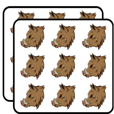 18 Pcs Classic Simple Wild Boar Warthog Head Mount Cartoon 2" Stickers Decals Laptop Notebook Phone Waterproof Vinyl Trendy