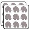 18 Pcs Cute Silly Kids Cartoon Animal - Gray Elephant 2" Stickers Decals Laptop Notebook Phone Waterproof Vinyl Trendy view 1