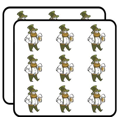 18 Pcs Cool Luck of The Irish Drinking Man Cartoon 2" Stickers Decals Laptop Notebook Phone Waterproof Vinyl Trendy