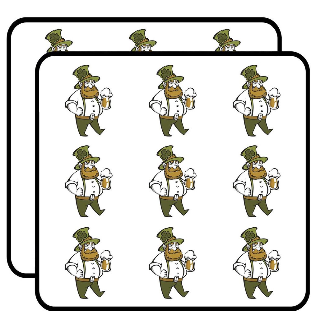 18 Pcs Cool Luck of The Irish Drinking Man Cartoon 2" Stickers Decals Laptop Notebook Phone Waterproof Vinyl Trendy