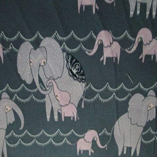 Elephant Baby Elephants Pink Purple Charcoal Black Cotton Fabric Size;1/4 Yard(18x22)