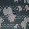 Elephant Baby Elephants Pink Purple Charcoal Black Cotton Fabric Size;1/4 Yard(18x22) view 1