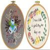 COPYLOVE 2Pcs Embroidery Starter Kit, Embroidery Kit Cross Stitch Kit Including Stamped Embroidery Cloth with Floral Pattern, Plastic Embroidery Hoop, Color Threads and Tools Kit view 2