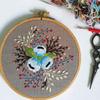 COPYLOVE 2Pcs Embroidery Starter Kit, Embroidery Kit Cross Stitch Kit Including Stamped Embroidery Cloth with Floral Pattern, Plastic Embroidery Hoop, Color Threads and Tools Kit view 4