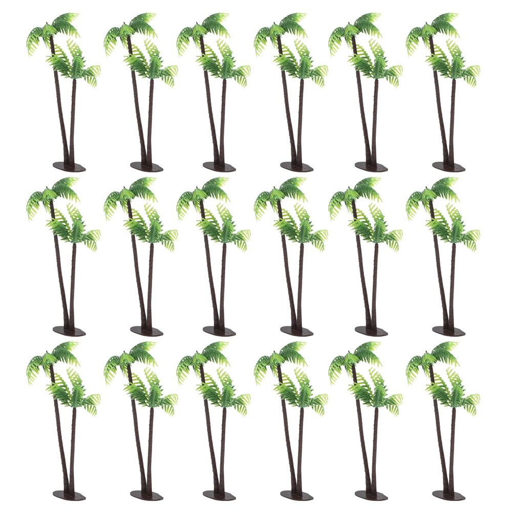 PRETYZOOM Simulation Mini Coconut Tree Palm Decor Props 5 Inch Lifelike Micro Landscape Figurine for Aquarium Table Model Building Scenery