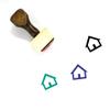 House Wooden Rubber Stamp No. 450 (1" x 1") view 1