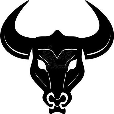 Roseville Decals Bull Head El Toro Vinyl Decal Sticker for Home Office Decor Vehicle Window Sign Size- [15 inch] / [38 cm] Wide Color- Matte White