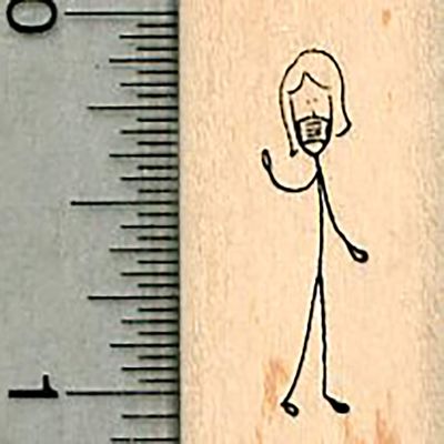 Tiny Mom Rubber Stamp, Masked Stick Figure Family