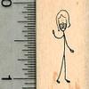 Tiny Mom Rubber Stamp, Masked Stick Figure Family view 1