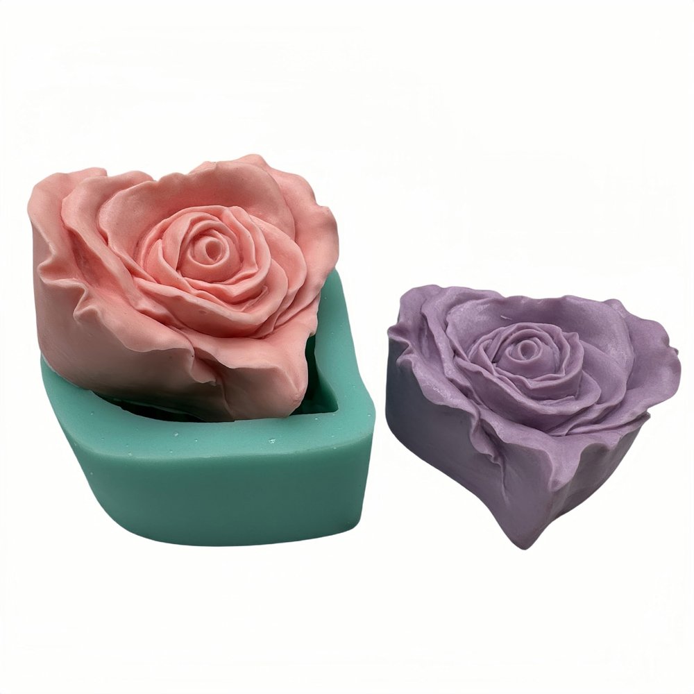 DIY Rose Soap Mold Heart Flower Silicone Molds for Soap Candle Scented Wax Mousse Cake Chocolate Candy Jelly Ice Aroma Plaster Resin Epoxy Craft Making