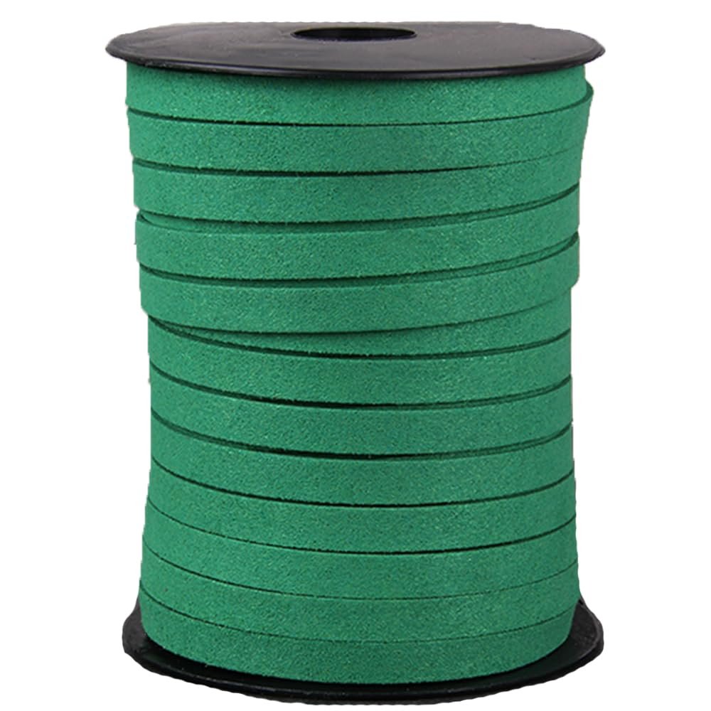 49 Yards Suede Cord Deep Green Lace Faux Leather Cord with Roll Spool Craft Thread for Bracelet Necklace Beading Suede Beading Cords 8mm Width