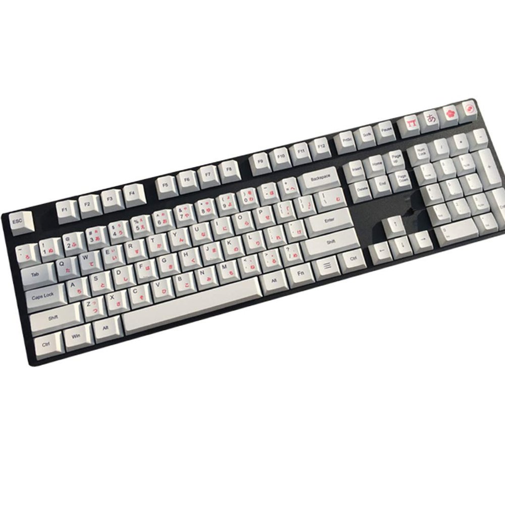 104 108 Keys Japanese Language PBT Keycaps Top Printed Dye Subbed Keyset ANSI Layout for Cherry MX Switches 60% 87 104 108 Mechanical Gaming Keyboards (Cherry Height 108 Keys)