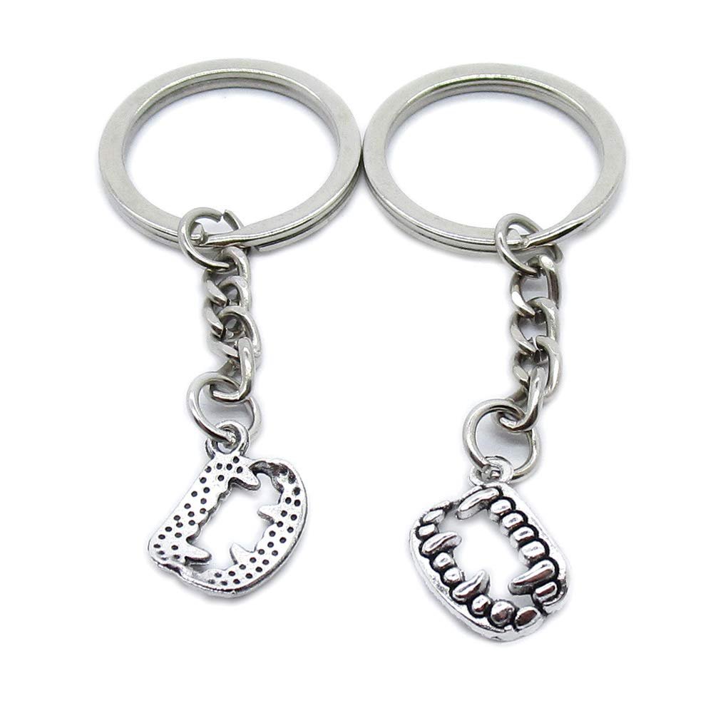 100 Pieces Keyring Keychain Wholesale Suppliers Jewelry Clasps BK2J7D Mouth Teeth