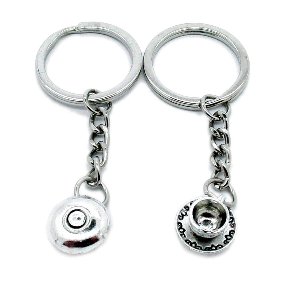 2 Pieces Keyring Keychain Wholesale Suppliers Jewelry Clasps C3NX5D Tea Coffee Cup