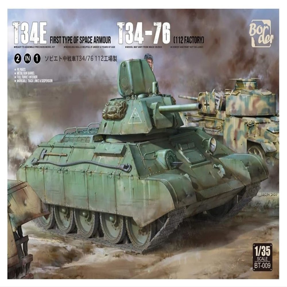 Border Model BT009 1/35 Soviet Army Medium Tank T34E/T34-76 (2 in 1 Kit) Plastic Model