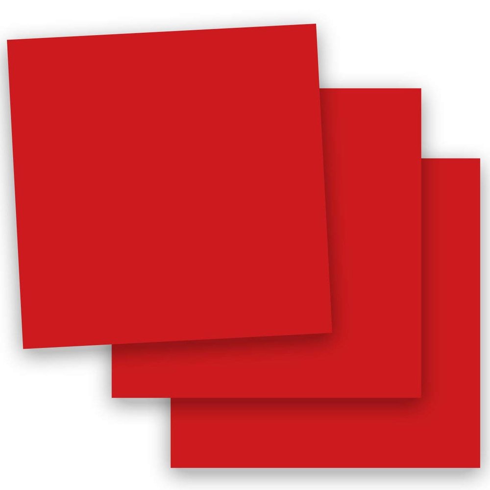 POPTONE Red Hot - 12X12 (65C/175gsm) Lightweight Card Stock Paper - 50 PK