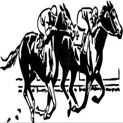 Roseville Decals Horse Racing Track Jockey Vinyl Decal Sticker for Home Office Decor Vehicle Window Sign Size- [6 inch] / [15 cm] Wide Color- Gloss White