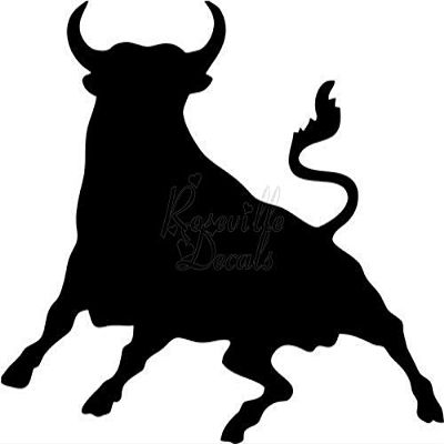 Roseville Decals Spanish Bull El Toro Vinyl Decal Sticker for Home Office Decor Vehicle Window Sign Size- [6 inch] / [15 cm] Wide Color- Matte Black