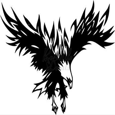 Roseville Decals Tribal Eagle Flying Soaring Vinyl Decal Sticker for Home Office Decor Vehicle Window Sign Size- [20 inch] / [50 cm] Wide Color- Matte Black