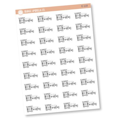 Wash The Windows Planner Stickers, Icon Script "Wash The Windows" Labels for Cleaning, Cleaning Stickers, F2 (E-118)