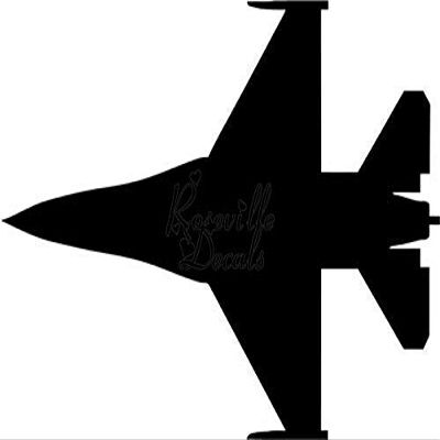Roseville Decals F-16 Fighting Falcon Jet Fighter Vinyl Decal Sticker for Home Office Decor Vehicle Window Sign Size- [15 inch] / [38 cm] Wide Color- Matte Black