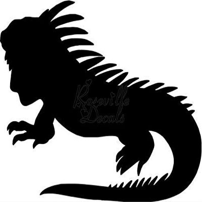 Roseville Decals Iguana Iucertola Lizard Vinyl Decal Sticker for Home Office Decor Vehicle Window Sign Size- [6 inch] / [15 cm] Wide Color- Matte Black