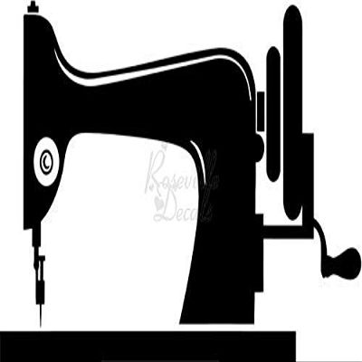 Roseville Decals Tailor Sewing Machine Vinyl Decal Sticker for Home Office Decor Vehicle Window Sign Size- [15 inch] / [38 cm] Wide Color- Matte Black