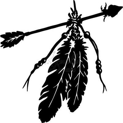 Roseville Decals American Native Arrow Feathers Vinyl Decal Sticker for Home Office Decor Vehicle Window Sign Size- [20 inch] / [50 cm] Wide Color- Matte White