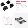 Classy Clamps Quilt Wall Hangers 4 Small Wood Clips (Black) and Screws for Wall Hangings - Wall Hanger for Quilts, Tapestry, Rugs and More view 3
