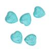 5 Pcs Natural Stone Love Heart Stone Reiki Balancing Worry Stone Flat-Back Design No Hole Beads Half Heart Charms for Jewelry Making (Blue Turquoise, 10mm) view 1
