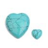 5 Pcs Natural Stone Love Heart Stone Reiki Balancing Worry Stone Flat-Back Design No Hole Beads Half Heart Charms for Jewelry Making (Blue Turquoise, 10mm) view 2
