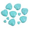 5 Pcs Natural Stone Love Heart Stone Reiki Balancing Worry Stone Flat-Back Design No Hole Beads Half Heart Charms for Jewelry Making (Blue Turquoise, 10mm) view 3