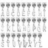 Aylifu 26pcs Letter Charms Alphabet A - Z Letter Charm Pendants with Bail Beads for Necklace Bracelets Jewelry Making,Silver view 1