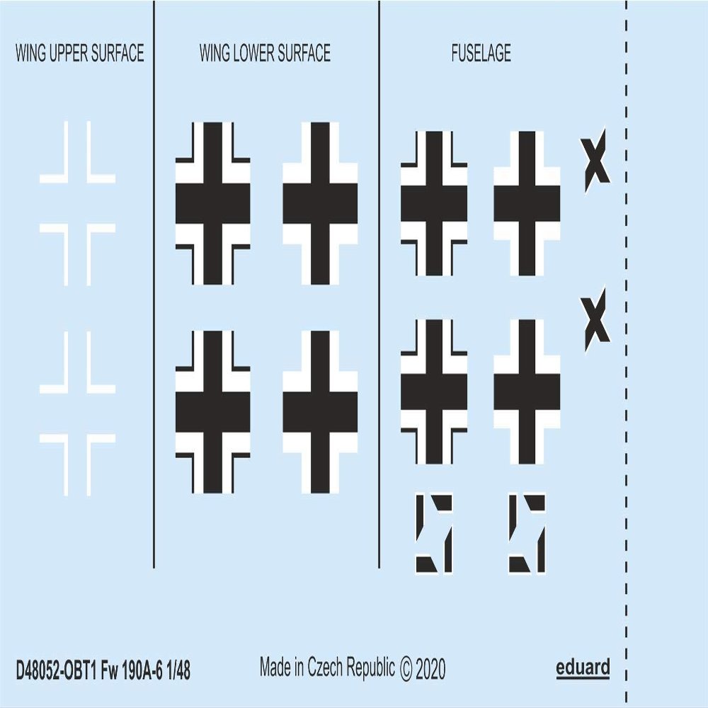 Edaldo 1/48 Focke Wolf Fw190A-6 Nationality Mark Decal (For Eddaldo) Plastic Model Decal EDUD48052