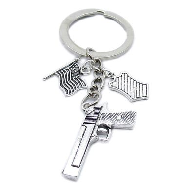 100 Pieces Keychain Keyring Jewellery Clasps Charms Suppliers YR4T9F Gun Pistol Badge Department Police Flags States United