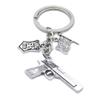 100 Pieces Keychain Keyring Jewellery Clasps Charms Suppliers YR4T9F Gun Pistol Badge Department Police Flags States United view 2