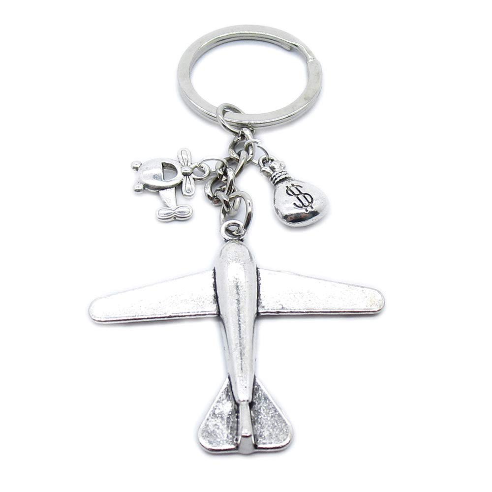 100 Pieces Keychain Keyring Jewellery Clasps Charms Suppliers ZR4I8C Aircraft Airplane Helicopter Sack Bag Money Dollar