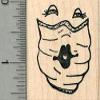 Masked Face Rubber Stamp, with Painted on Lips, Virus Series view 1