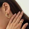 Pandahall 10 Pairs Stainless Steel Lightweight Chunky Open Hoops Earrings 30mm Golden Small Clasp Round Huggie Earrings for DIY Craft Jewelry Making view 4