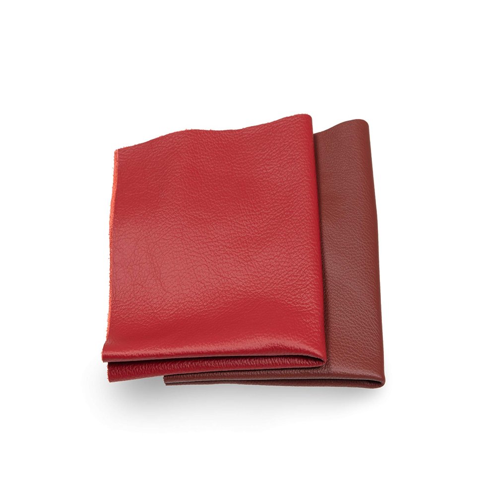 Leather Scraps - Pieces of Leather in Red Ideal for Craft Works, Extra Large, Quality Genuine Leather, Repair Bags, Textiles, Covering, Decoration, 1.3lb (0,6kg), Various Shades, Format A1 - Red