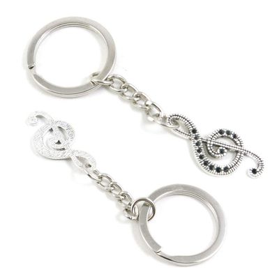 100 Pieces Keyring Keychain Wholesale Suppliers Jewelry Clasps N8OM7X Music Musical Note