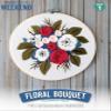 Leisure Arts Embroidery Kit 6" Floral Bouquet- Cross Stitch Kits for Beginners - Embroidery kit for Beginners - Embroidery Kits for Adults - Embroidery Kits for Adults view 1
