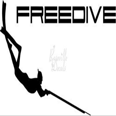 Roseville Decals Freedive Spearfishing Fish Vinyl Decal Sticker for Home Office Decor Vehicle Window Sign Size- [6 inch] / [15 cm] Wide Color- Matte White