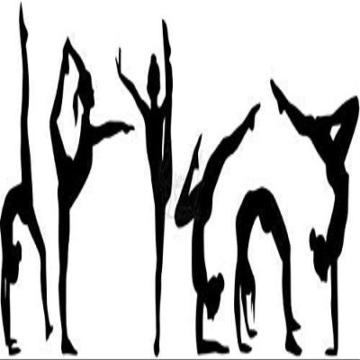 Roseville Decals Gymnast Gymnastic Poses Vinyl Decal Sticker for Home Office Decor Vehicle Window Sign Size- [20 inch] / [50 cm] Wide Color- Matte White